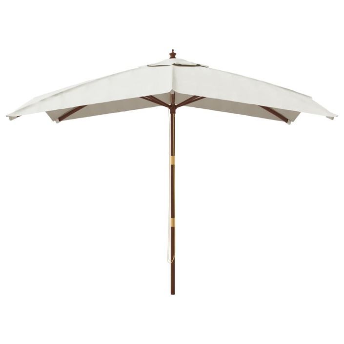 Parasol de jardin avec mât en bois sable 300x300x273 cm - Photo n°3