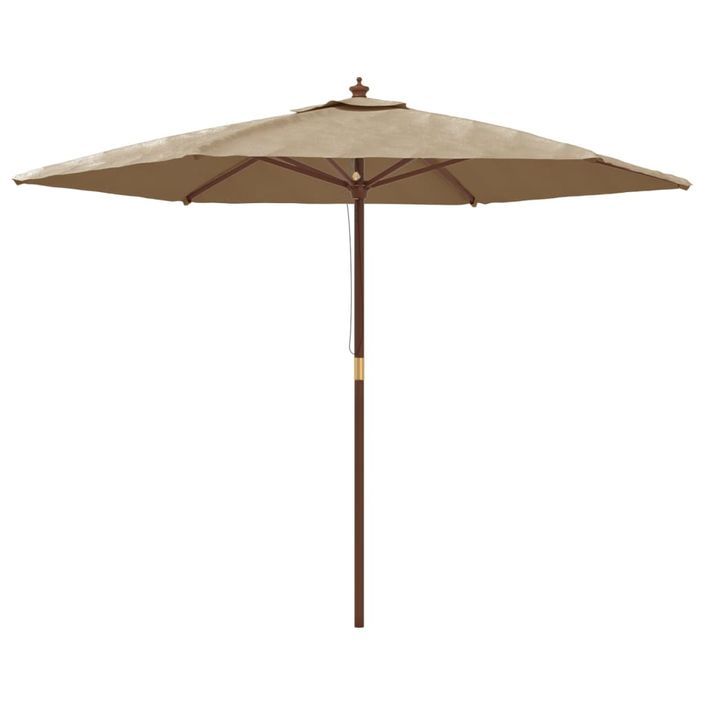 Parasol de jardin avec mât en bois taupe 299x240 cm - Photo n°1