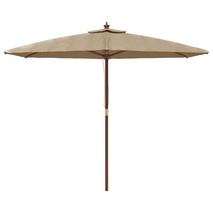 Parasol de jardin avec mât en bois taupe 299x240 cm - Photo n°3