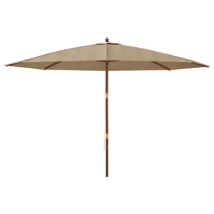 Parasol de jardin avec mât en bois taupe 400x273 cm - Photo n°3