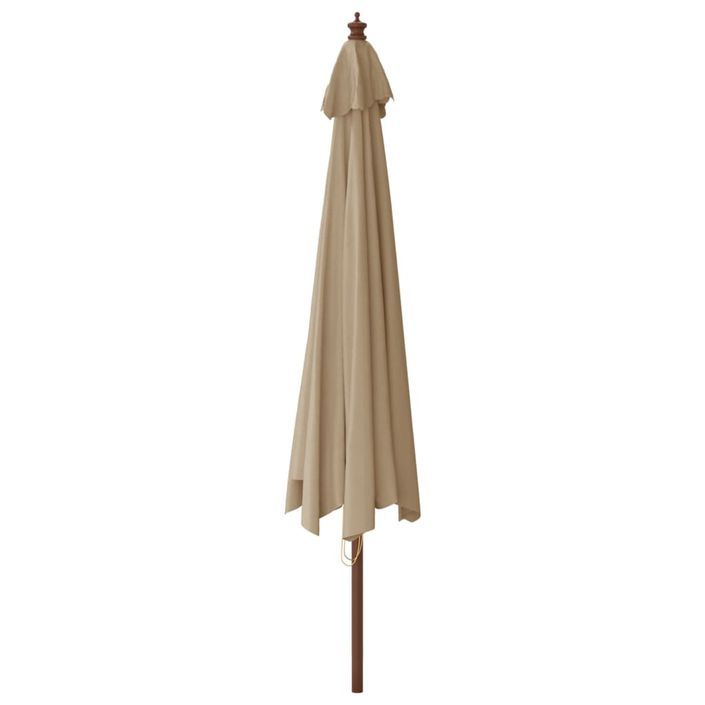 Parasol de jardin avec mât en bois taupe 400x273 cm - Photo n°5