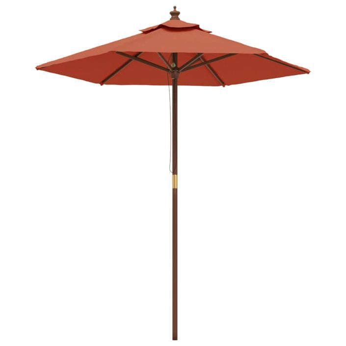 Parasol de jardin avec mât en bois terre cuite 196x231 cm - Photo n°1