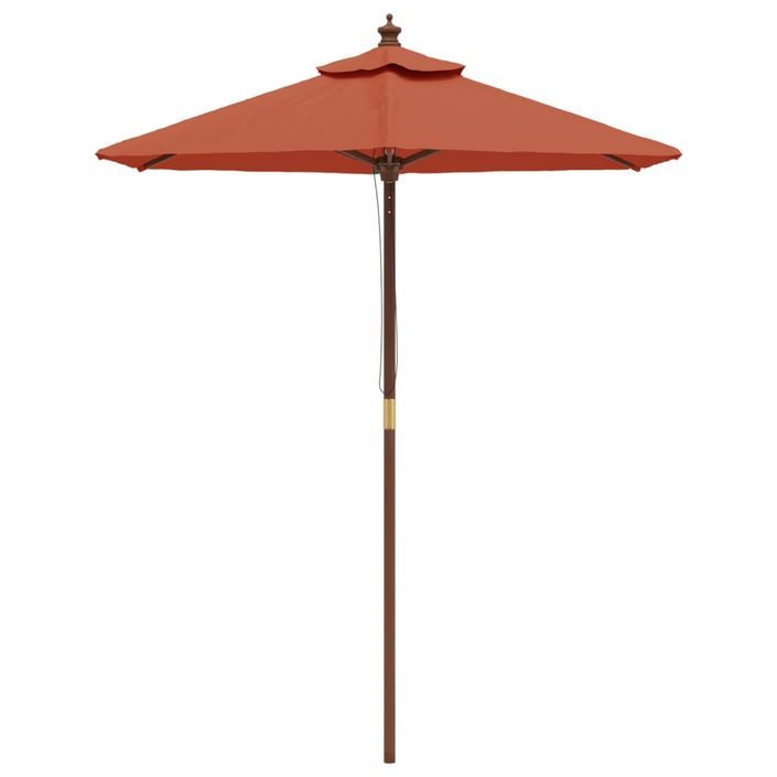 Parasol de jardin avec mât en bois terre cuite 196x231 cm - Photo n°3