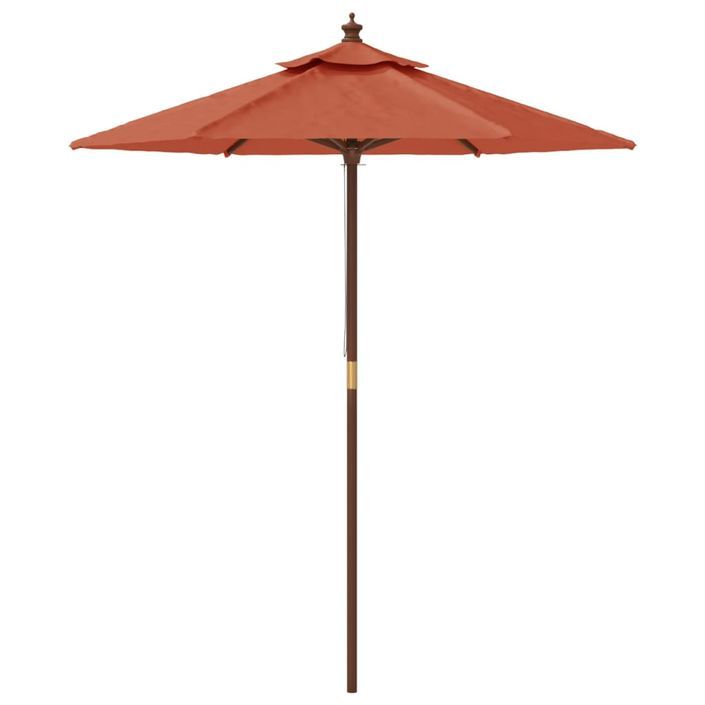 Parasol de jardin avec mât en bois terre cuite 196x231 cm - Photo n°4