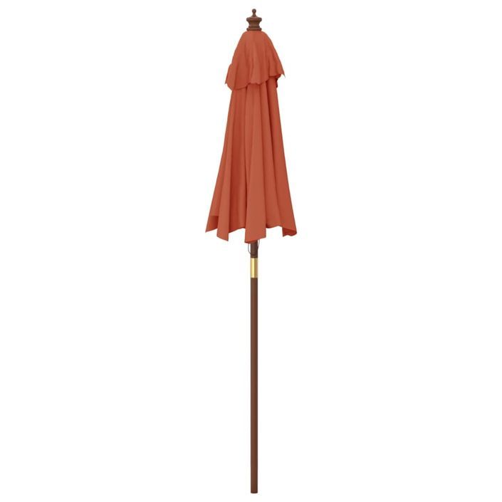 Parasol de jardin avec mât en bois terre cuite 196x231 cm - Photo n°5