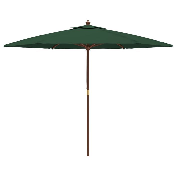 Parasol de jardin avec mât en bois vert 299x240 cm - Photo n°4