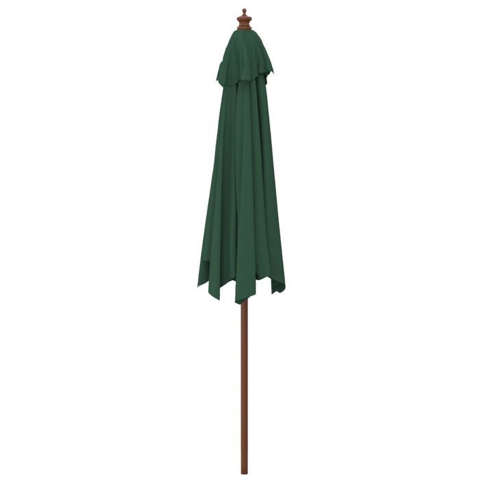 Parasol de jardin avec mât en bois vert 299x240 cm - Photo n°5