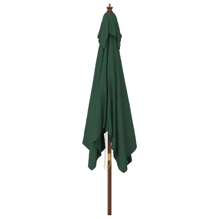 Parasol de jardin avec mât en bois vert 300x300x273 cm - Photo n°4