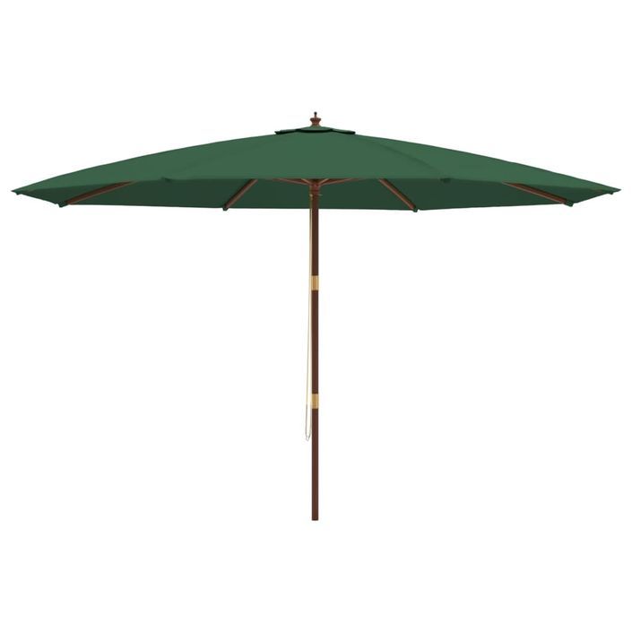 Parasol de jardin avec mât en bois vert 400x273 cm - Photo n°4