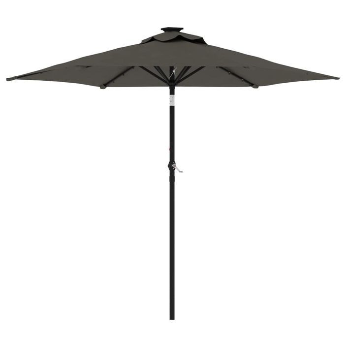 Parasol de jardin LED et mât en acier anthracite 225x225x212 cm - Photo n°2