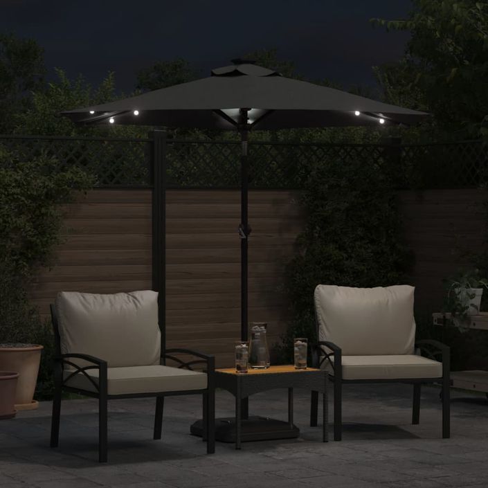 Parasol de jardin LED et mât en acier anthracite 225x225x212 cm - Photo n°3