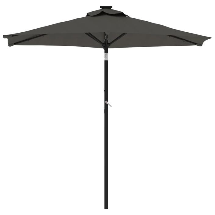 Parasol de jardin LED et mât en acier anthracite 225x225x212 cm - Photo n°4