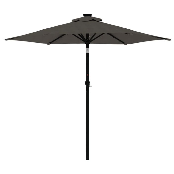 Parasol de jardin LED et mât en acier anthracite 225x225x212 cm - Photo n°5