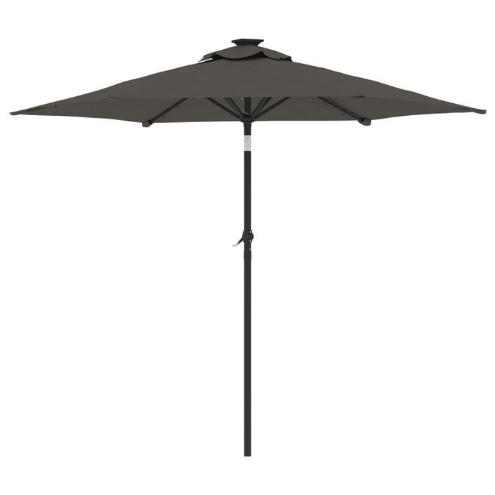 Parasol de jardin LED et mât en acier anthracite 225x225x212 cm - Photo n°6