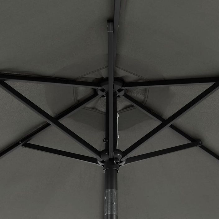 Parasol de jardin LED et mât en acier anthracite 225x225x212 cm - Photo n°12