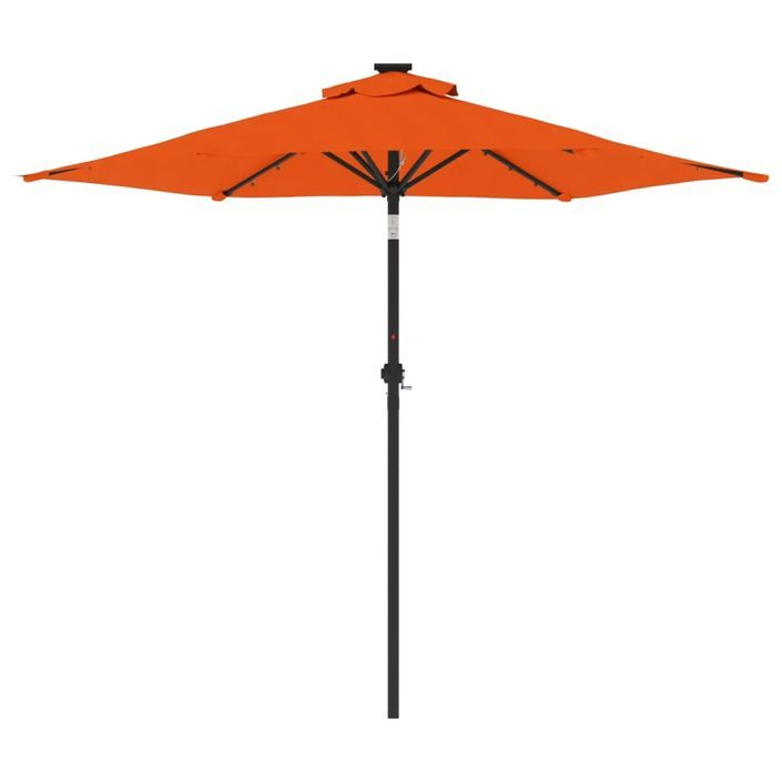 Parasol de jardin LED et mât en acier terre cuite 225x225x212cm - Photo n°5