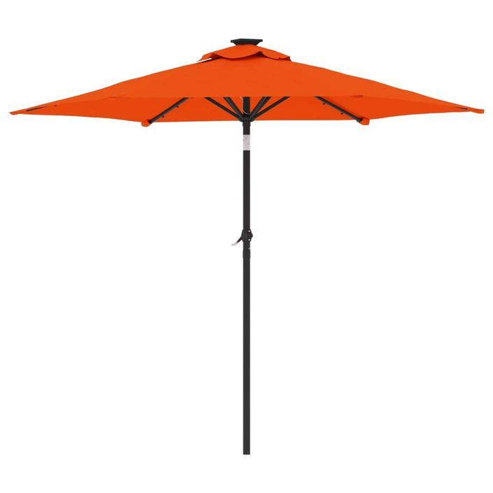 Parasol de jardin LED et mât en acier terre cuite 225x225x212cm - Photo n°6