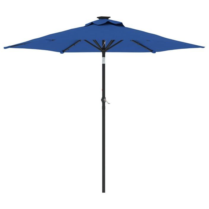 Parasol de jardin LED mât en acier bleu azuré 225x225x212 cm - Photo n°2