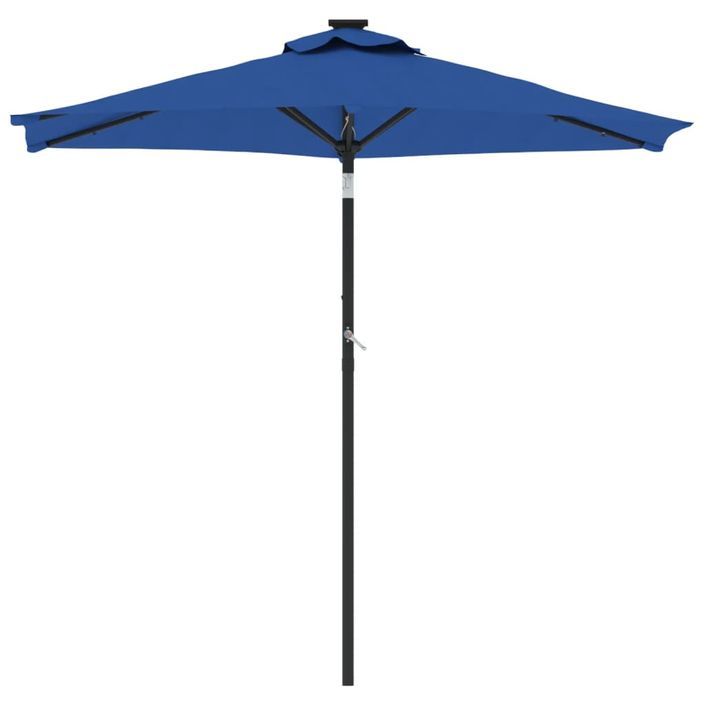 Parasol de jardin LED mât en acier bleu azuré 225x225x212 cm - Photo n°4