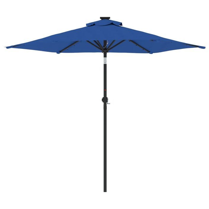 Parasol de jardin LED mât en acier bleu azuré 225x225x212 cm - Photo n°5