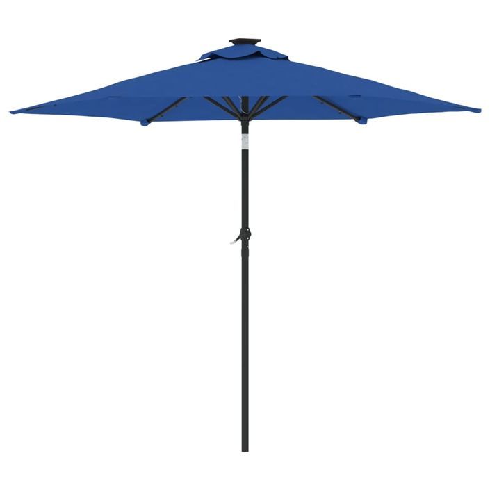 Parasol de jardin LED mât en acier bleu azuré 225x225x212 cm - Photo n°6