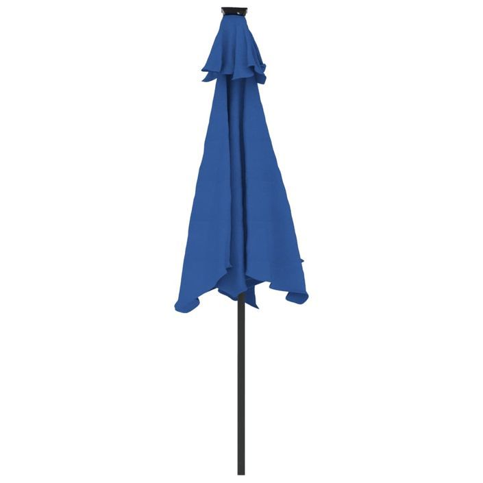 Parasol de jardin LED mât en acier bleu azuré 225x225x212 cm - Photo n°7