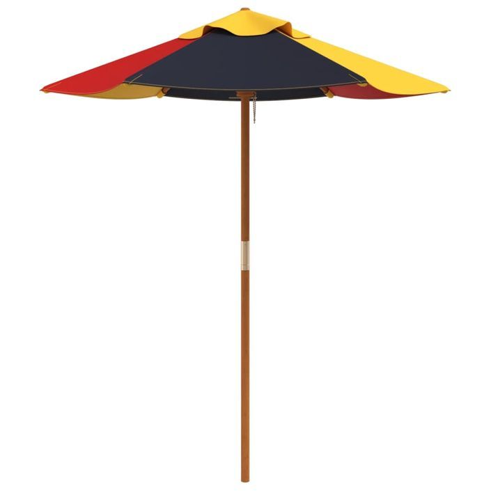 Parasol de jardin pour enfants avec poteau en bois Ø120x140 cm - Photo n°4