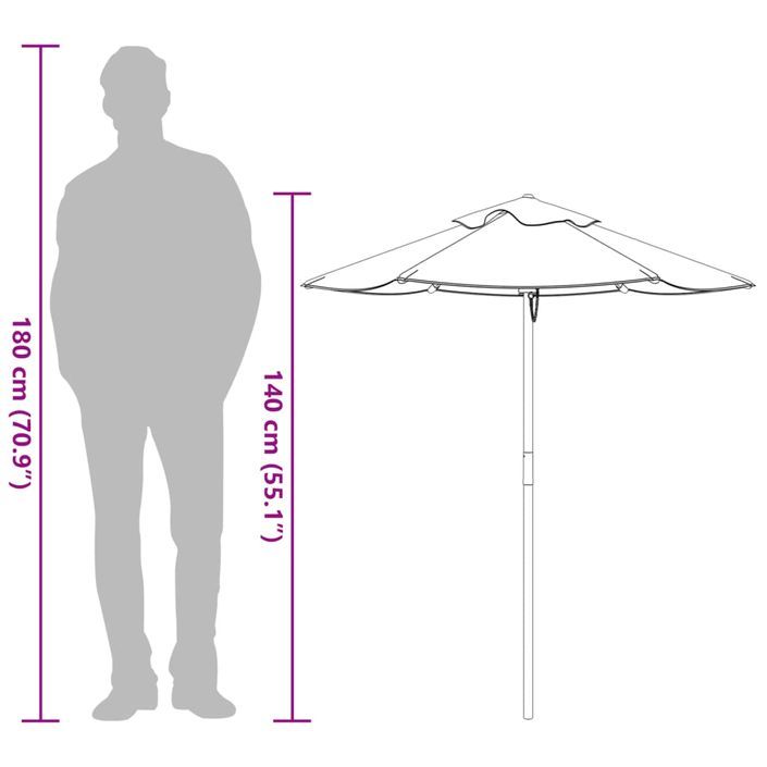 Parasol de jardin pour enfants avec poteau en bois Ø120x140 cm - Photo n°9