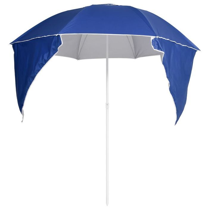 Parasol de plage avec parois latérales Bleu 215 cm - Photo n°4