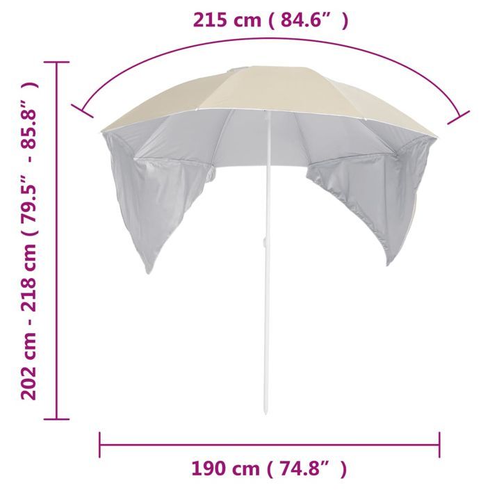 Parasol de plage avec parois latérales Sableux 215 cm - Photo n°9