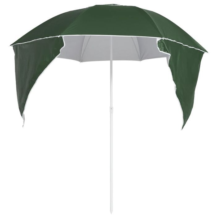 Parasol de plage avec parois latérales Vert 215 cm - Photo n°4