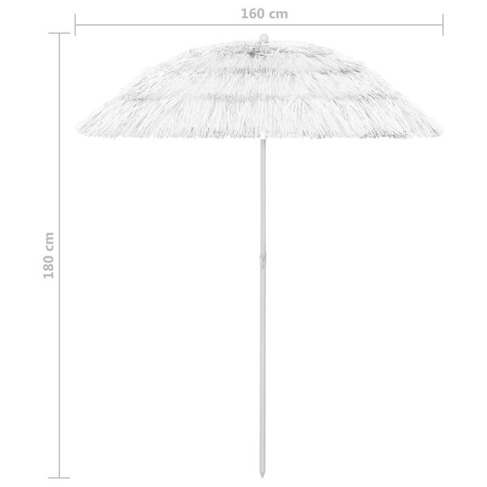 Parasol de plage Blanc 180 cm - Photo n°8