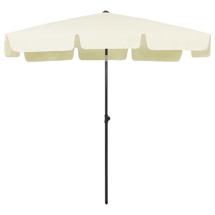 Parasol de plage Jaune sable 200x125 cm - Photo n°4