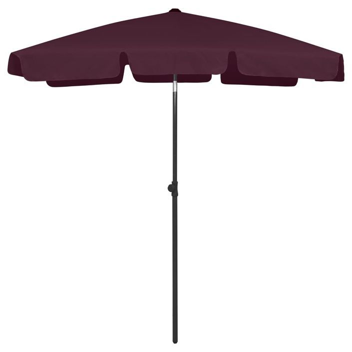 Parasol de plage Rouge bordeaux 180x120 cm - Photo n°1