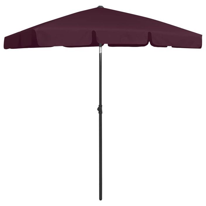 Parasol de plage Rouge bordeaux 180x120 cm - Photo n°4