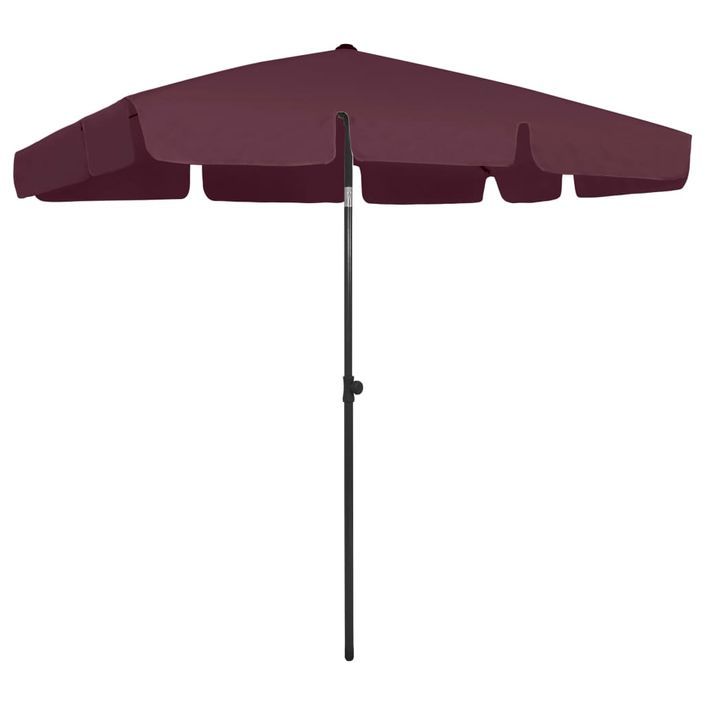 Parasol de plage Rouge bordeaux 200x125 cm - Photo n°1