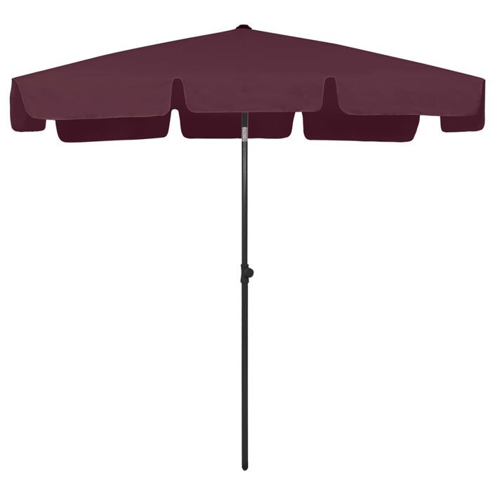 Parasol de plage Rouge bordeaux 200x125 cm - Photo n°4