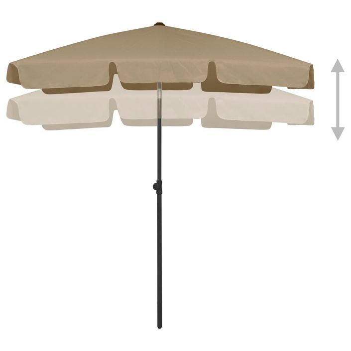 Parasol de plage Taupe 180x120 cm - Photo n°5