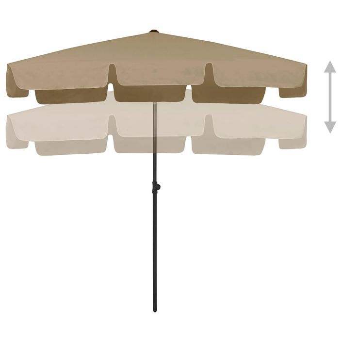 Parasol de plage Taupe 200x125 cm - Photo n°5