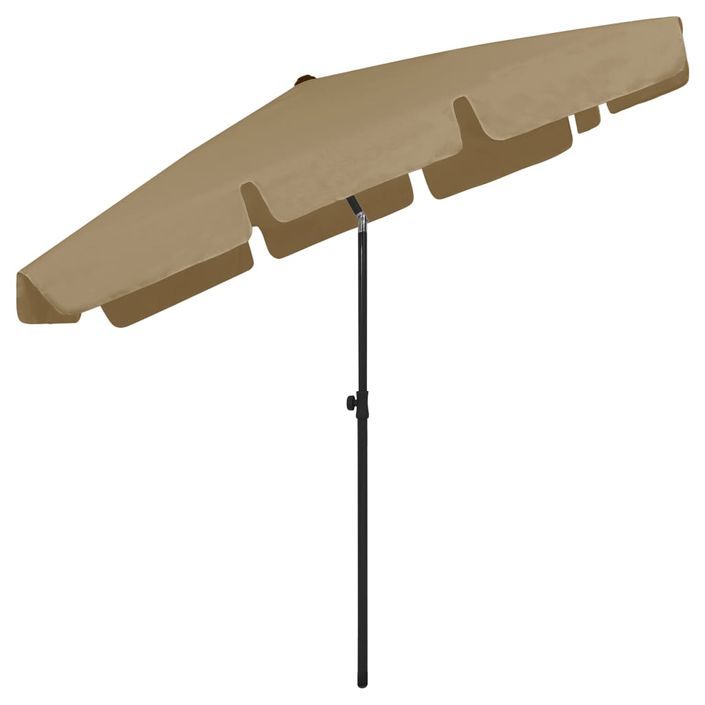 Parasol de plage Taupe 200x125 cm - Photo n°6