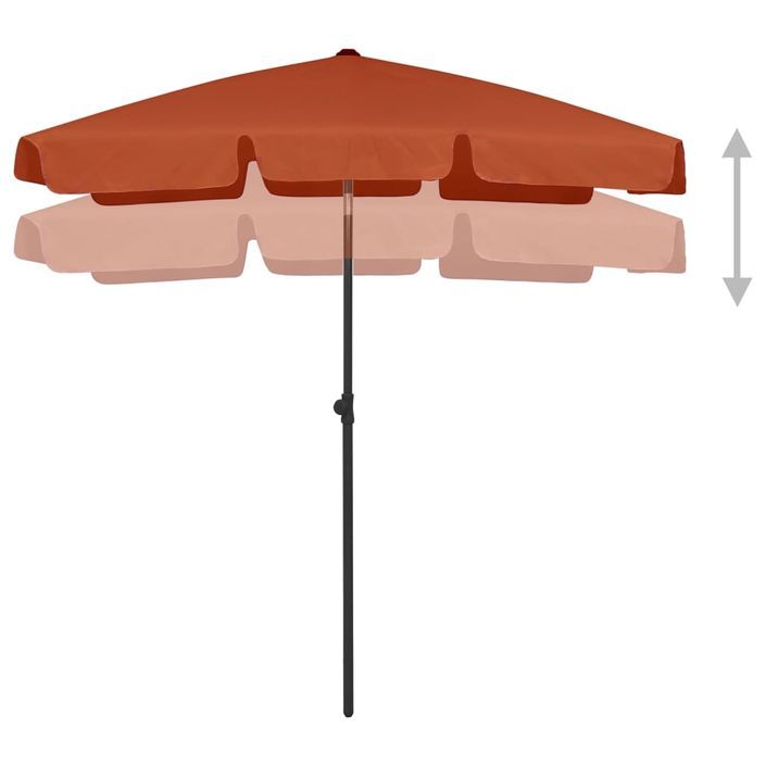 Parasol de plage Terre cuite 180x120 cm - Photo n°5