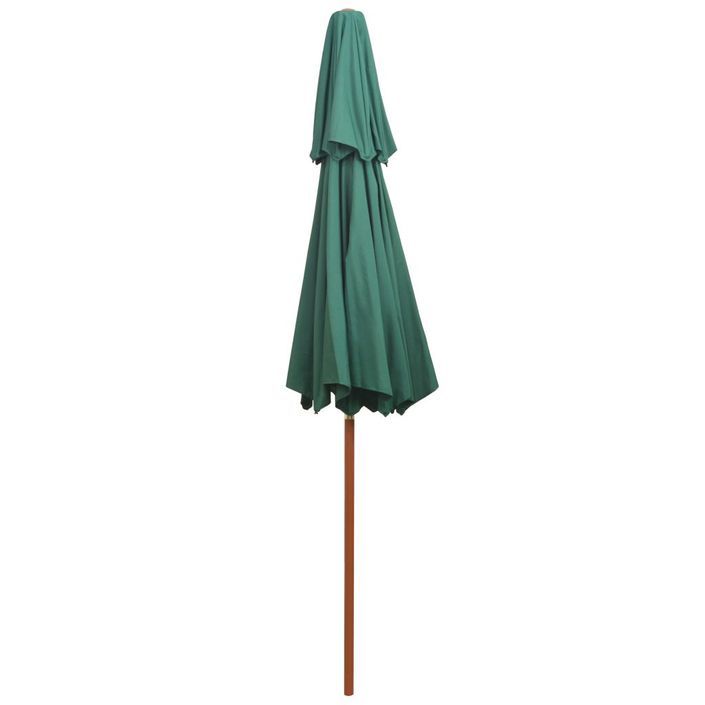 Parasol de terrasse 270 x 270 cm Poteau en bois Vert - Photo n°5