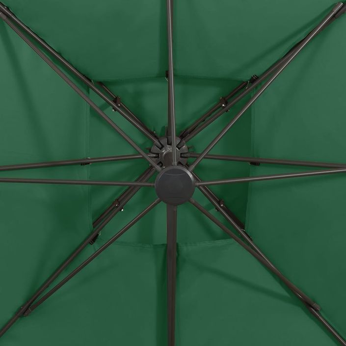 Parasol déporté à double toit 300x300 cm Vert - Photo n°2