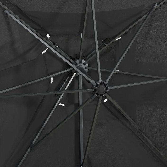 Parasol déporté à double toit Anthracite 250x250 cm - Photo n°2