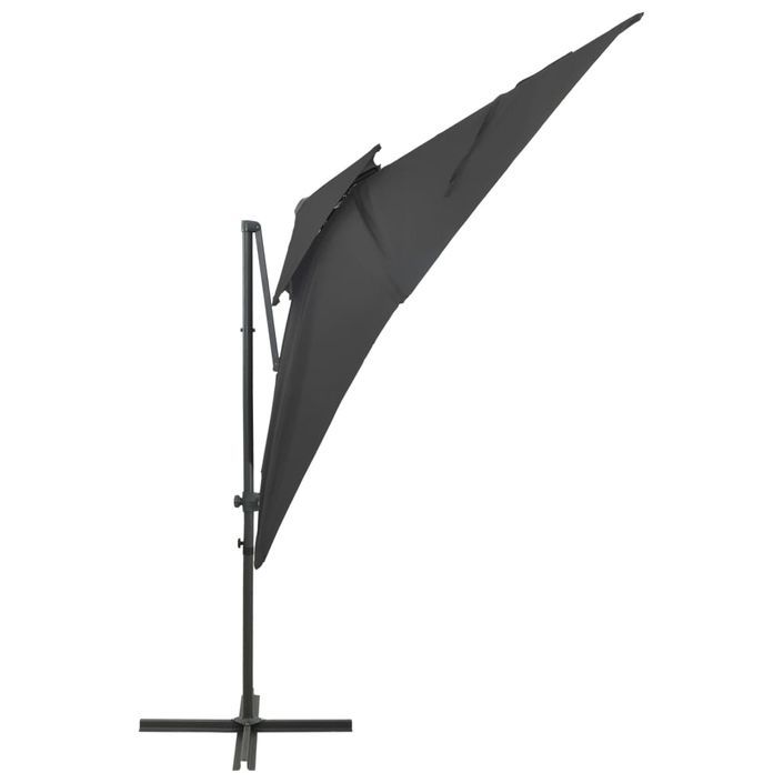 Parasol déporté à double toit Anthracite 250x250 cm - Photo n°4