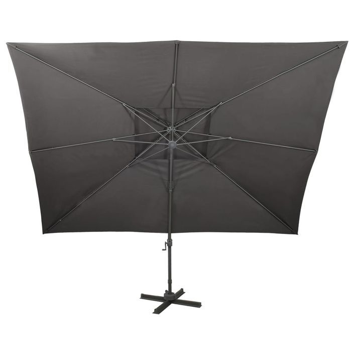 Parasol déporté à double toit Anthracite 400x300 cm - Photo n°4