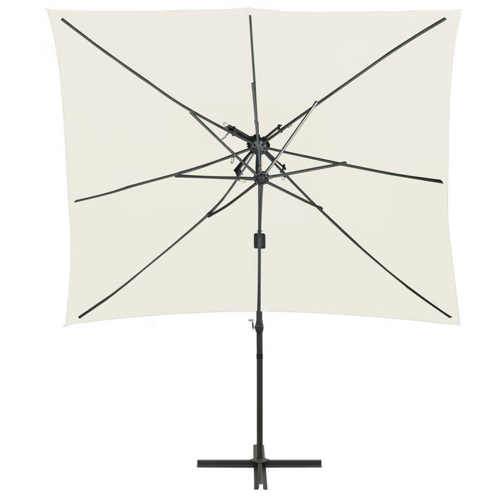 Parasol déporté à double toit Sable 250x250 cm - Photo n°3