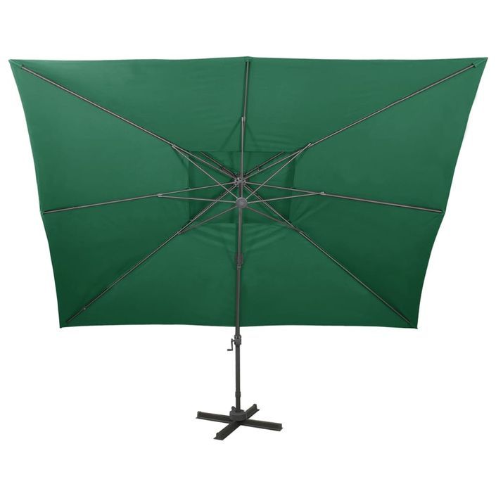 Parasol déporté à double toit Vert 400x300 cm - Photo n°4