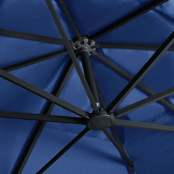 Parasol déporté à lumières LED Aluminium 400x300 cm Bleu azuré - Photo n°2