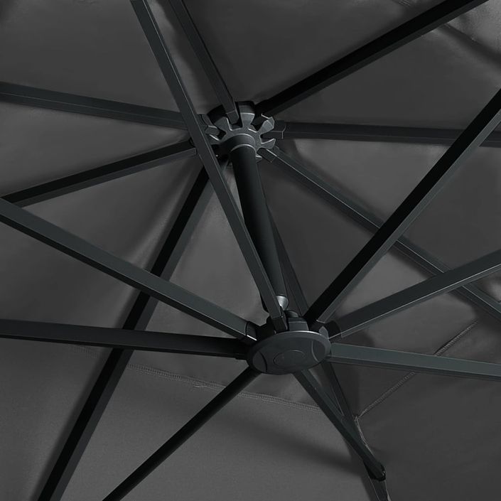 Parasol déporté avec lumières LED 400x300 cm Anthracite - Photo n°2